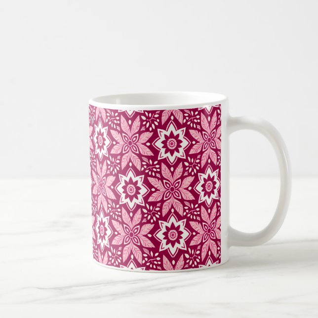 Taza De Café Patrón floral geométrico vintage (Derecha)