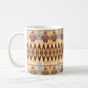 Taza De Café Patrón floral hongo étnico sin foco