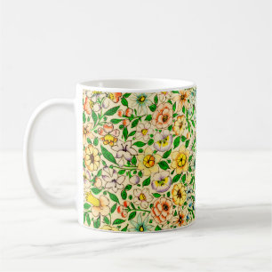 Taza De Café Patrón floral indio tradicional