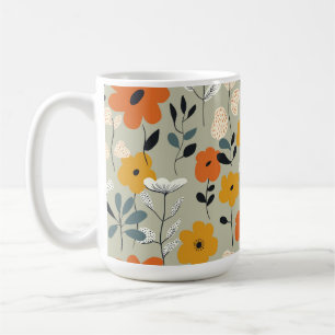 Taza De Café Patrón floral inspirado en el Siglo Medio