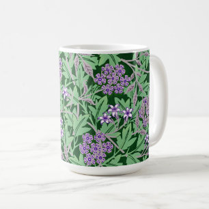 Taza De Café Patrón floral lila y verde