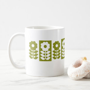 Taza De Café Patrón floral moderno del Siglo Medio