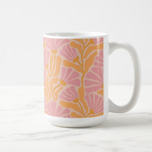 Taza De Café Patrón floral moderno del Siglo Medio