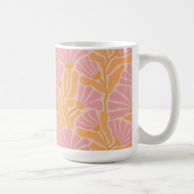 Taza De Café Patrón floral moderno del Siglo Medio (Derecha)