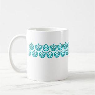 Taza De Café Patrón floral moderno Retro Mid Century