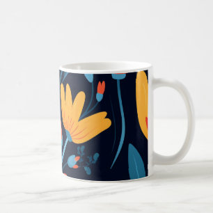 Taza De Café Patrón floral negro femenino