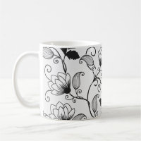 Patrón floral negro personalizar