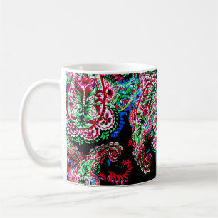 Taza De Café Patrón Floral Paisley, Origen Étnico.