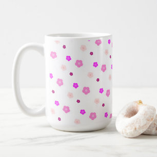 Taza De Café Patrón floral púrpura de gradiente acuático de pri
