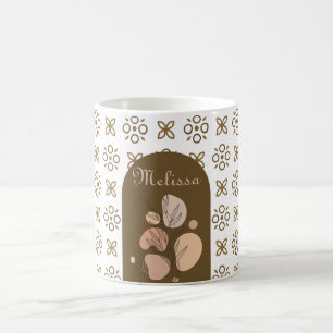 Taza De Café patrón floral retro boho estilo colorido geométric