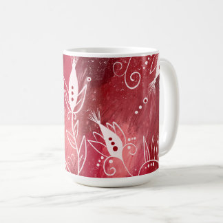 Taza De Café Patrón floral rojo