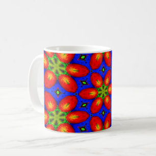 Taza De Café Patrón floral rojo curado