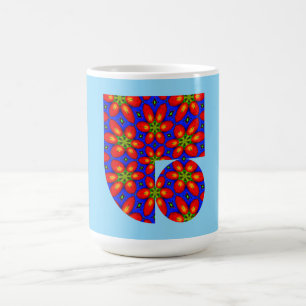 Taza De Café Patrón floral rojo curado