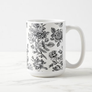 Taza De Café Patrón floral Rosa de época
