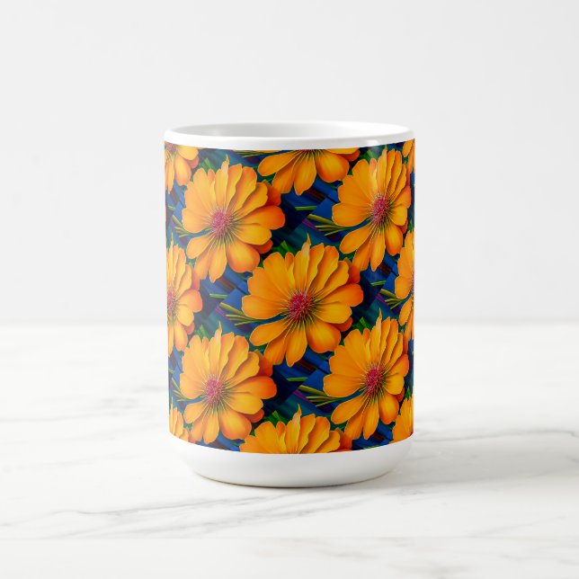 Taza De Café Patrón floral rosa salmón (Centro)