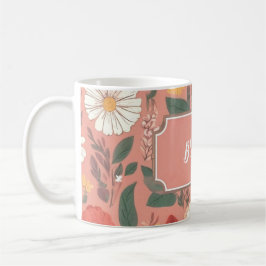 Taza De Café Patrón floral rosado personalizado Café Mug