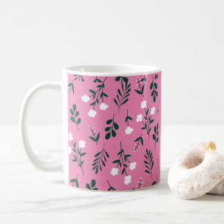 Taza De Café Patrón Floral Rústico Elegante