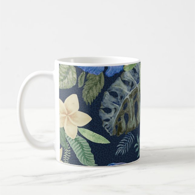 Taza De Café Patrón floral sin foco a partir de agua pintada a  (Izquierda)