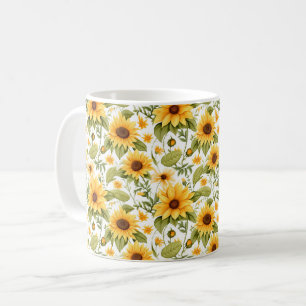 Taza De Café Patrón floral sin foco, sol y mareas