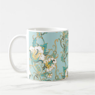 Taza De Café Patrón floral sin soldadura con flores de algodón 