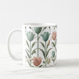 Taza De Café Patrón floral suave Tulipán y Lily