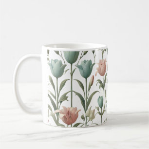 Taza De Café Patrón floral suave Tulipán y Lily