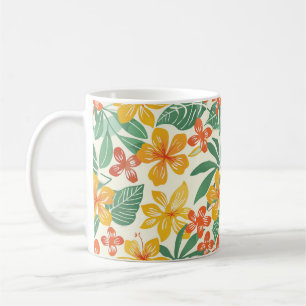 Taza De Café Patrón floral tropical vibrante