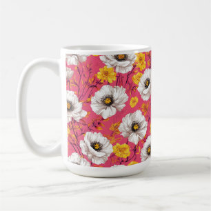 Taza De Café Patrón floral vibrante