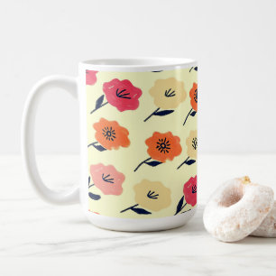 Taza De Café Patrón floral vibrante