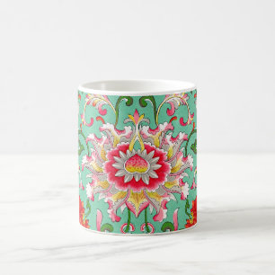 Taza De Café Patrón floral vintage, estilo William Morris,