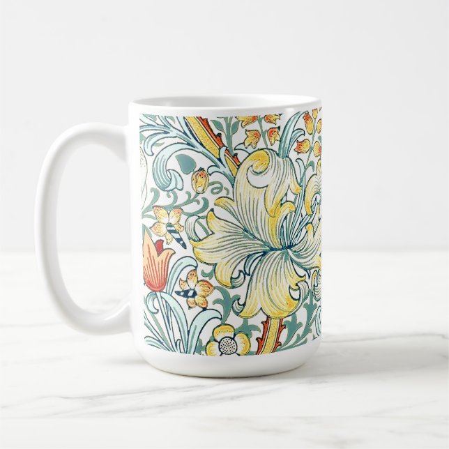 Taza De Café Patrón floral William Morris Golden Lily (Izquierda)
