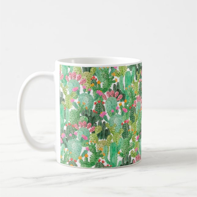 Taza De Café Patrón fluido de cactus (Izquierda)