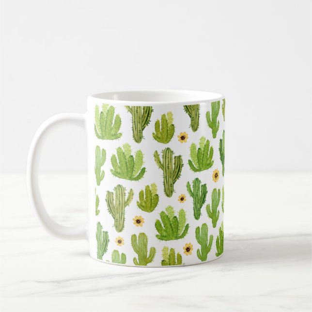 Taza De Café Patrón fluido de cactus (Izquierda)
