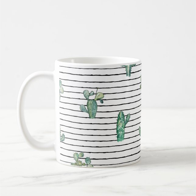 Taza De Café Patrón fluido de cactus (Izquierda)