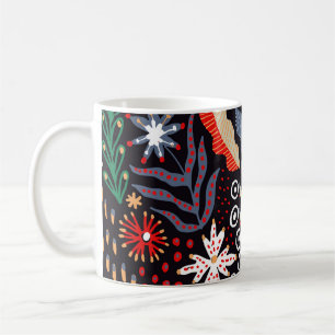Taza De Café Patrón folclórico, diseño textil sin fisuras con b