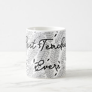 Taza De Café Patrón foliar mejor profesor de la historia