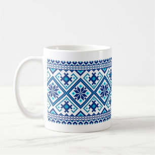 Taza De Café patrón folklórico tradicional ucraniano vushuvanka