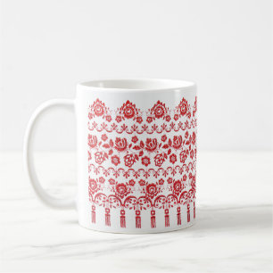 Taza De Café patrón folklórico tradicional ucraniano vushuvanka