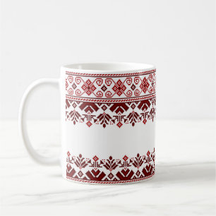 Taza De Café patrón folklórico tradicional ucraniano vushuvanka