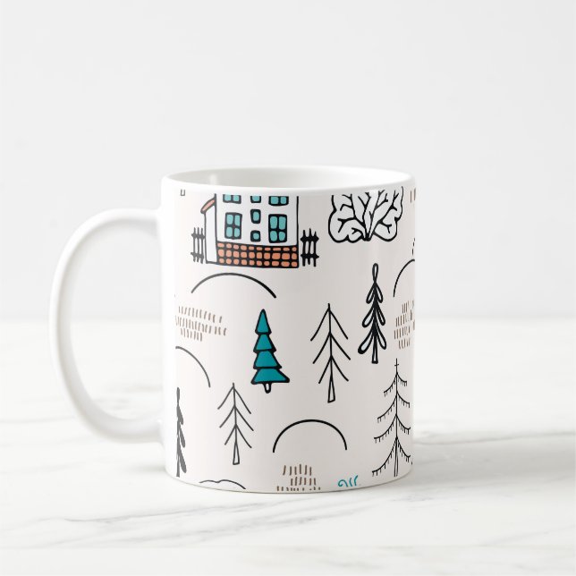 Taza De Café Patrón forestal de casas de estilo escandinavo (Izquierda)