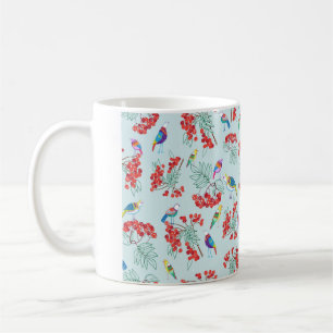Taza De Café patrón formado por aves y bayas