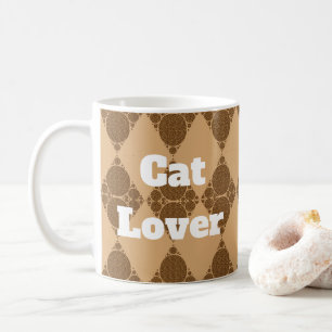 Taza De Café Patrón Gato Lover Wildcat Diamante Geométrico