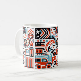 Taza De Café Patrón generativo del 4 de julio