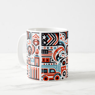 Taza De Café Patrón generativo del 4 de julio