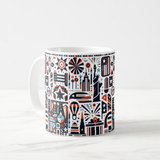 Taza De Café Patrón generativo del 4 de julio
