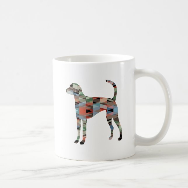 Taza De Café Patrón Geo de Perro Foxhound American (Derecha)
