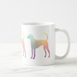 Taza De Café Patrón geográfico de Foxhound americano Silhouette