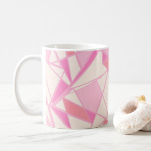 Taza De Café Patrón geométrico abstracto color rosa