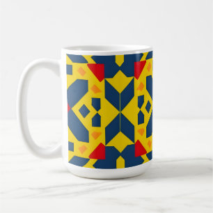 Taza De Café Patrón geométrico abstracto con colores vibrantes