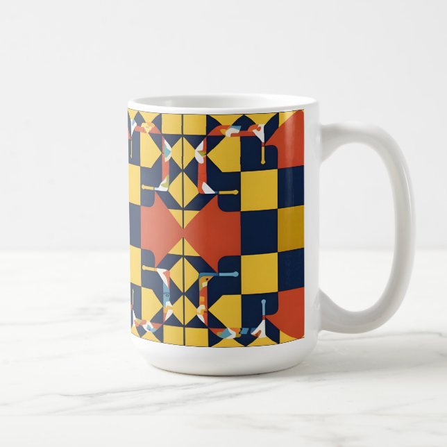 Taza De Café Patrón geométrico abstracto con flechas (Derecha)